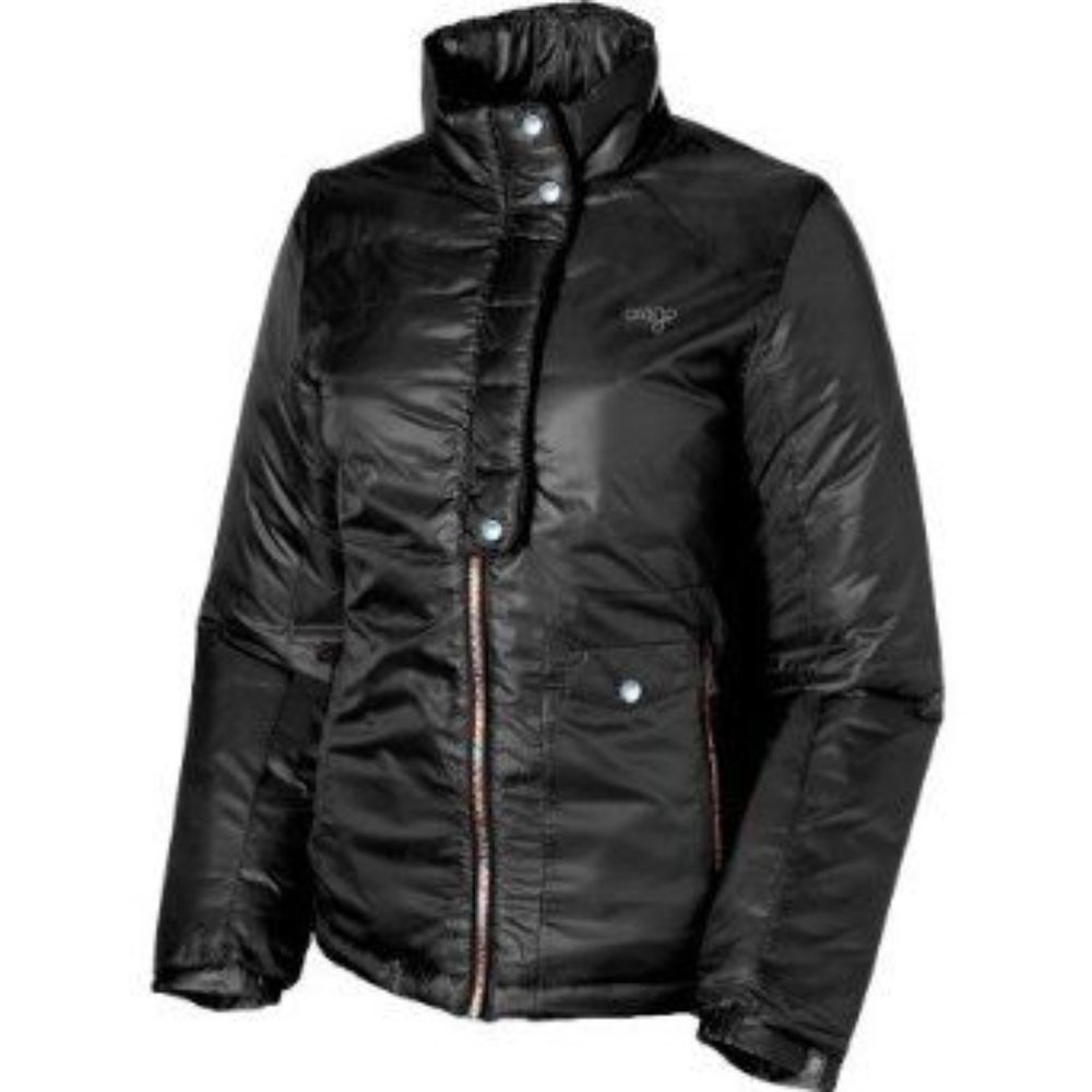 Orage Justine Black Puffer Jacket Rainbow Zippers